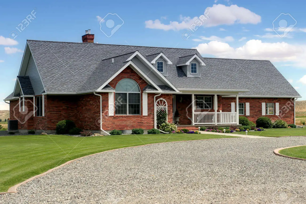 Contemporary American House, Recently Constructed Stock Photo, Picture And  Royalty Free Image. Image 217825.