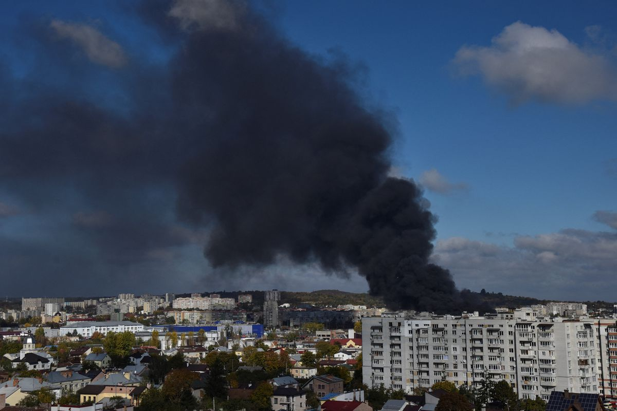 Russian missile strike in Lviv