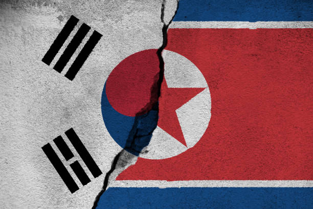 3d Illustration North And South Korea Relationships Stock Photo - Download Image Now - iStock