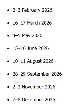 Lịch họp chính sách của RBA trong năm 2026